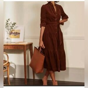 BODEN Ellen US Sz 6 Rich Chestnut Corduroy Maxi-dress BNWT